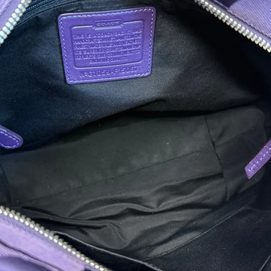COACH 2010 Purple Signature Duffle Shoulder Bag - Image 8
