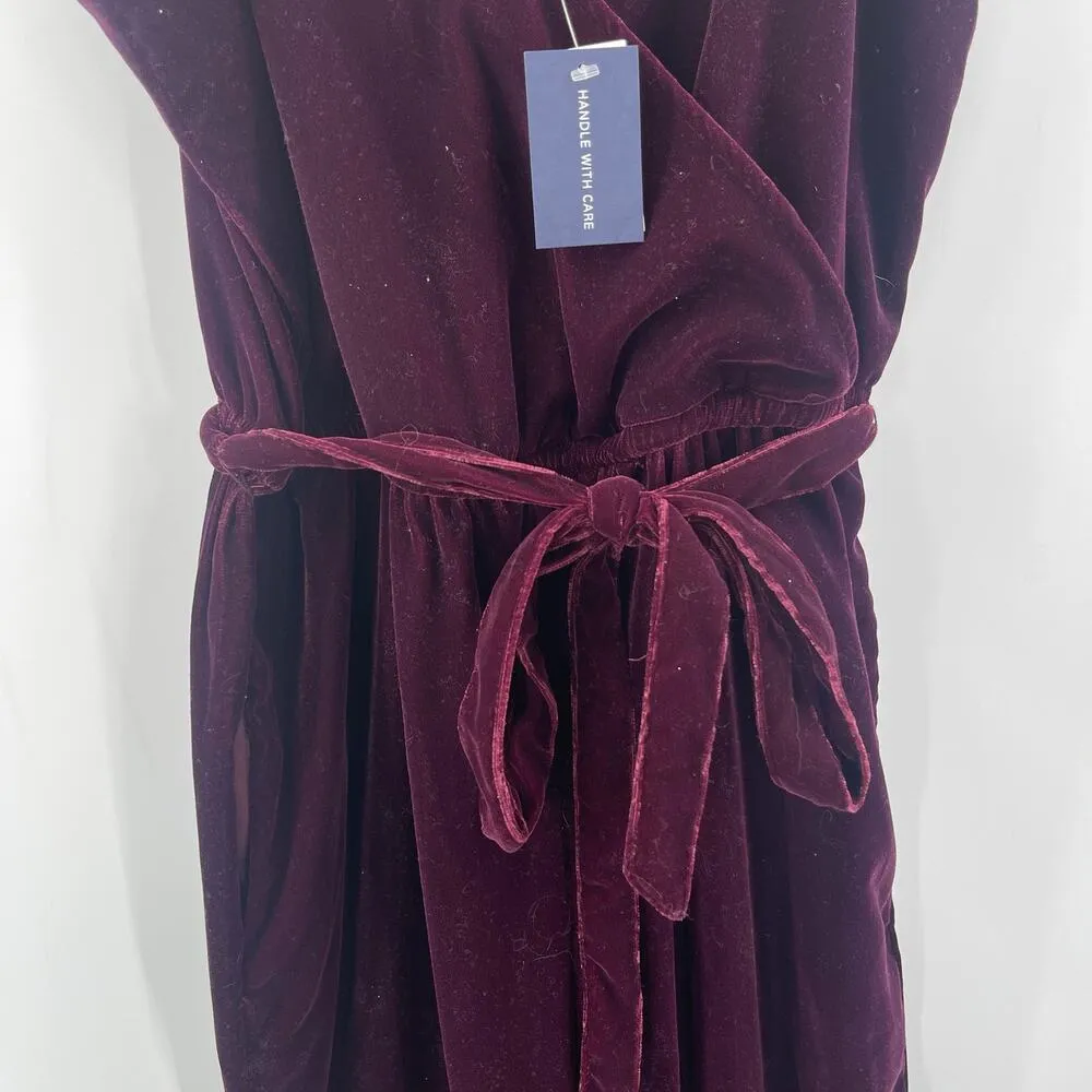 GAP Jumpsuit Size 6 Velvet Purple Eggplant NWT Cami Wrap Front Holiday Cocktail - Image 10