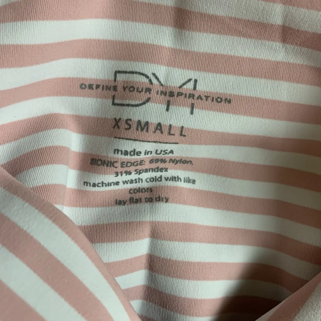 DYI Define Your Inspiration Striped High Waist Workout Leggings Pink XS - Image 4