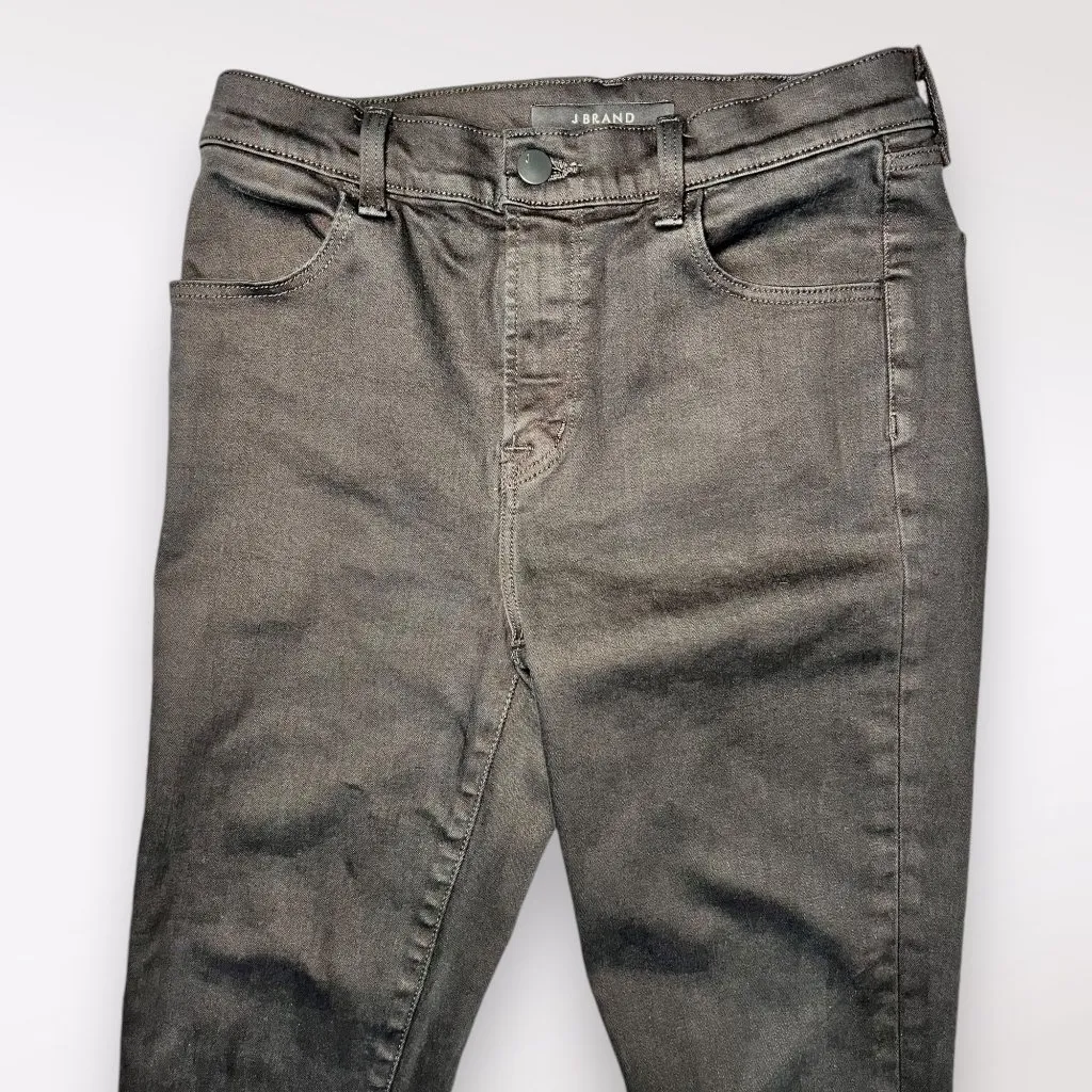 J Brand Alana High Rise Skinny Jeans Black Raw Hem Ankle Size 27 - Image 3