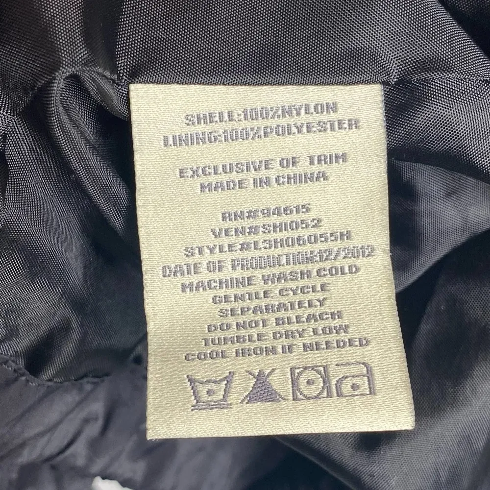 Hawk & Co Black Hooded Rain Coat Jacket Medium Style L3H06055H - Image 9