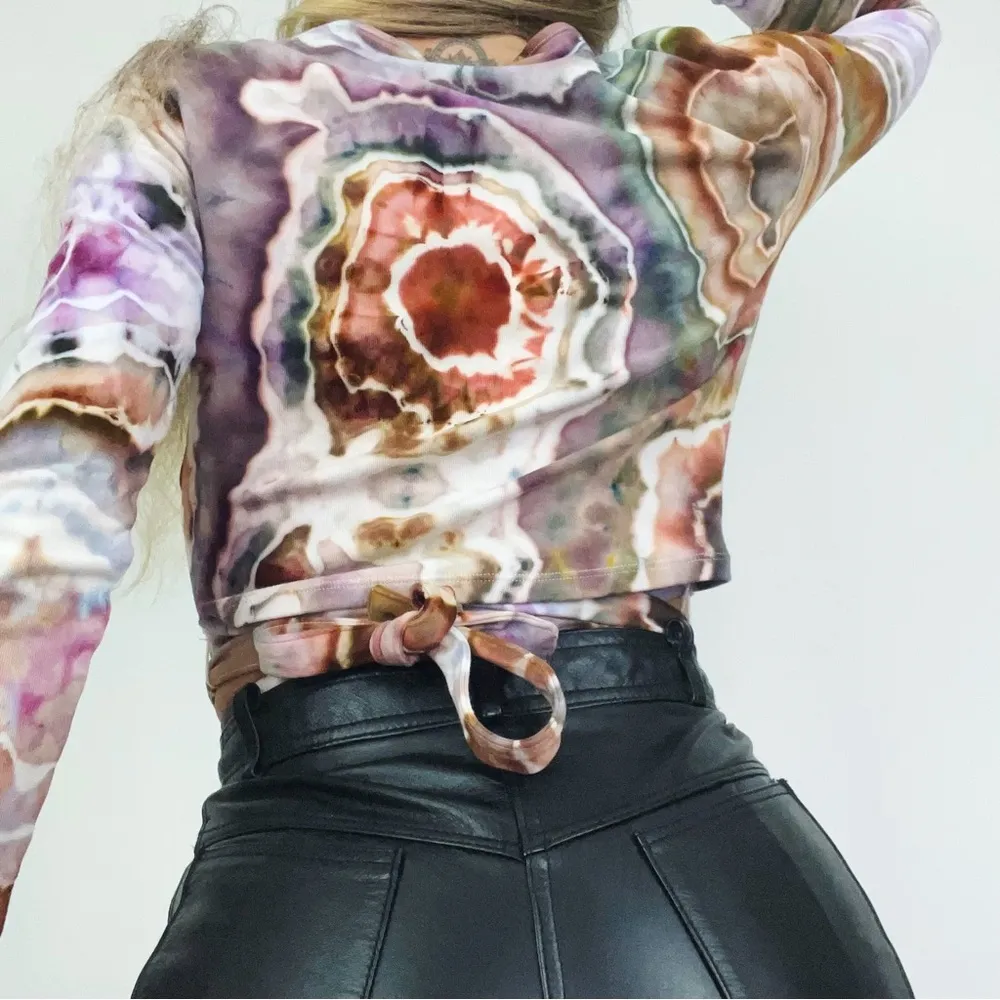 NEW Hand-Dyed Geode Tie-Detail Crop Top | Size S - Image 2