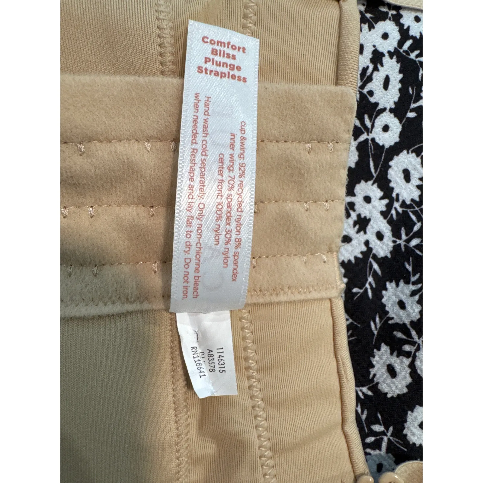 Cacique Nude Strapless Plunge Bra 44B NWT Comfort Bliss Multi-Way $58 MSRP - Image 5