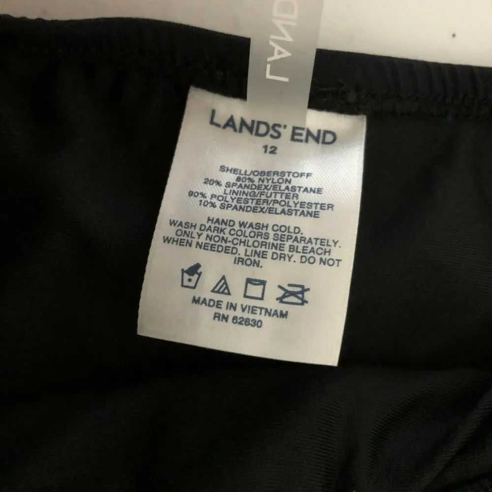 Lands End Bikini Bottom Stretch Layered Black Size 12 - Image 3