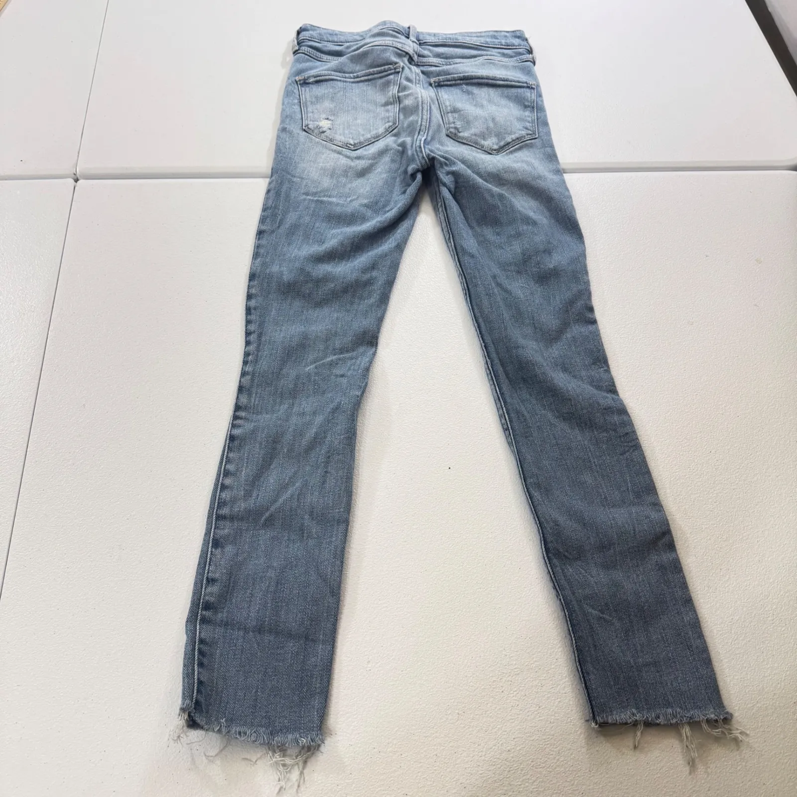 Abercrombie Fitch Super Skinny High Rise Jeans Embroidered Ripped Frayed W24 L29 - Image 9
