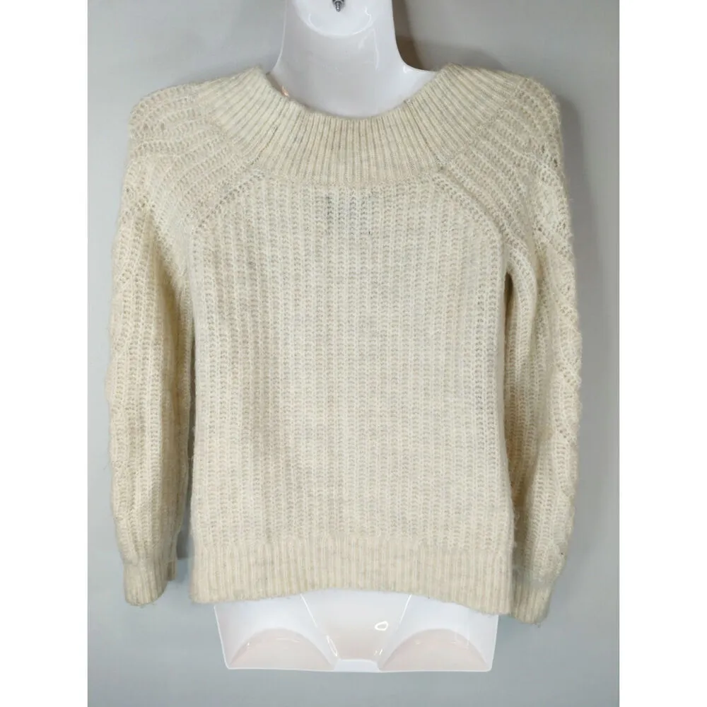 Abercrombie & Fitch Cream Acrylic V-Neck‎ Pullover Sweater Size XS - Image 4