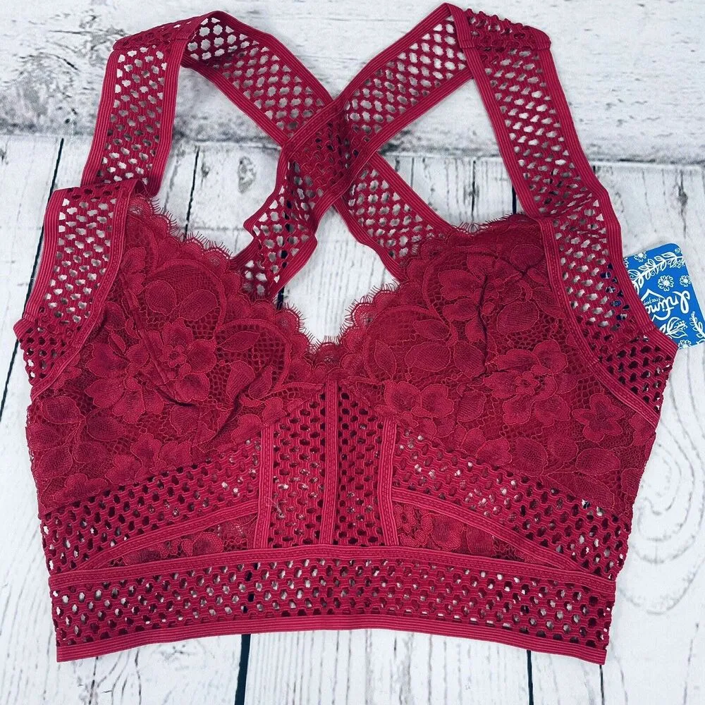 Free People Intimately Bralette Brami Sitting Pretty X-Small Lace Apple Valley - Image 4