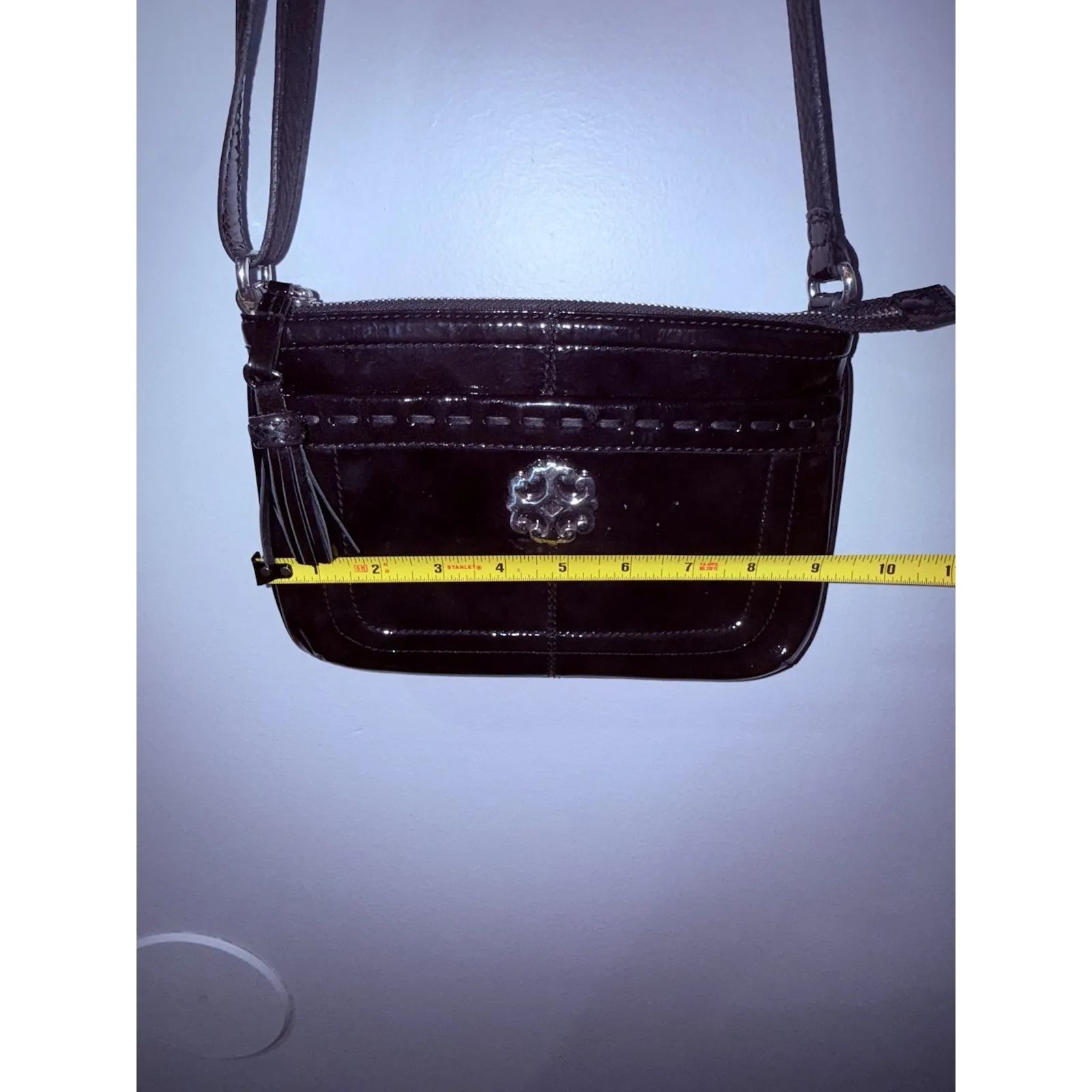 Brighton Women's Plain Black Modern Crossbody Adjustable‎ Strap Bag P - Image 10