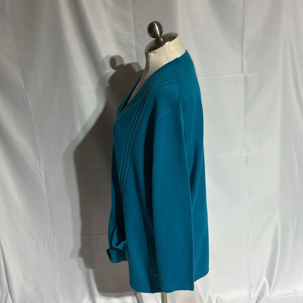 Maggie McNaughton women’s button down cardigan sweater size 3X. Blue - Image 4