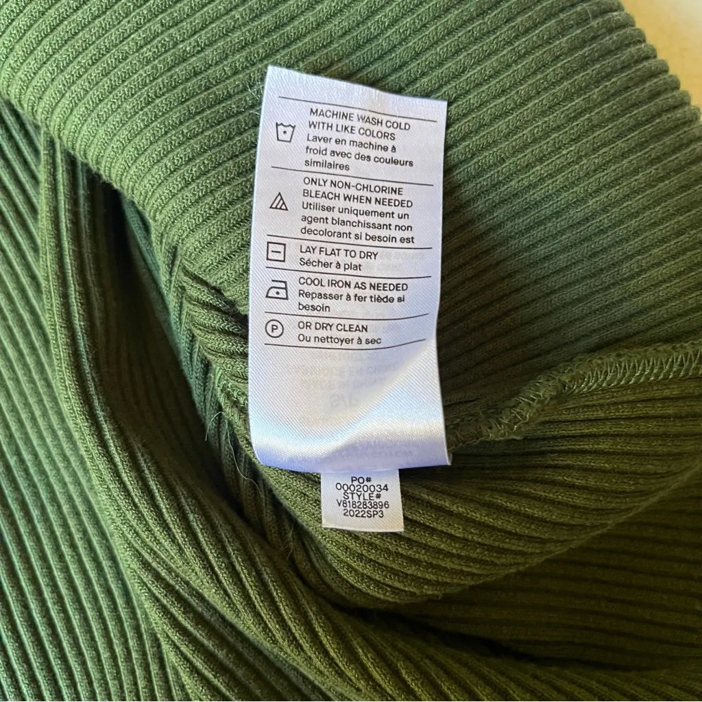 Vince Womens Green Ribbed Knit Calf Midi Skirt - Image 8