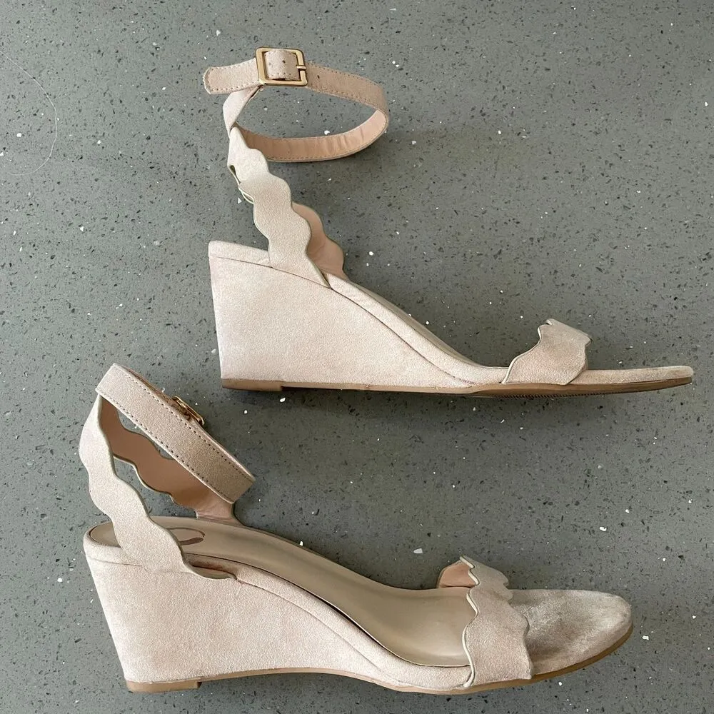 Journee Collection Womens LOUCIA Beige Wedge Heeled Sandals 7.5 - Image 3