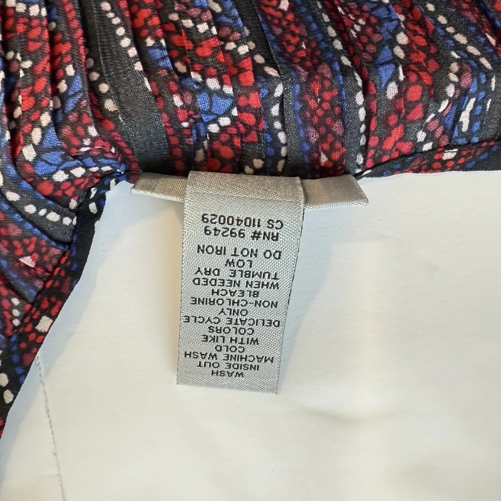 Catherines Red Blue Lace Up Rhinestone Bell Sleeve Crinkle Pleat Blouse Size 4X - Image 11