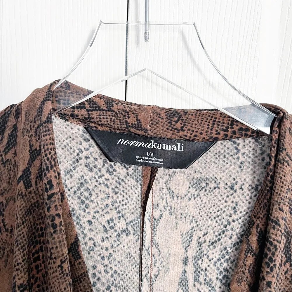 Norma Kamali Side Drape Sheath Dress in Coco Python - Image 3