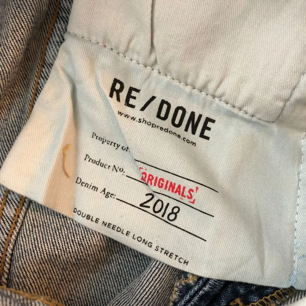 Re/Done Womens Jeans Double Needle Long Stretch Mid 80s Wash Button Fly 25 - Image 8