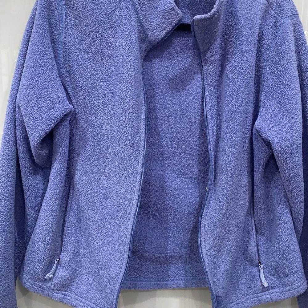 L.L. Bean Women's Blue Purple Fleece Zip Up Fleece Jacket Sz M Size M - Image 5