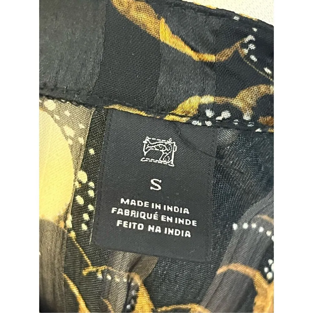 Scotch & Soda  Satiny Brown and Gold Avant Gard Romantic Blouse S - Image 7