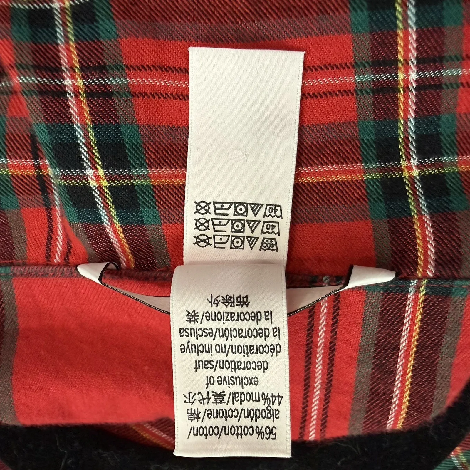 Victorias Secret Flannel Top Short PJ Pajama Set XL Red Plaid Heart Modal Cotton - Image 10