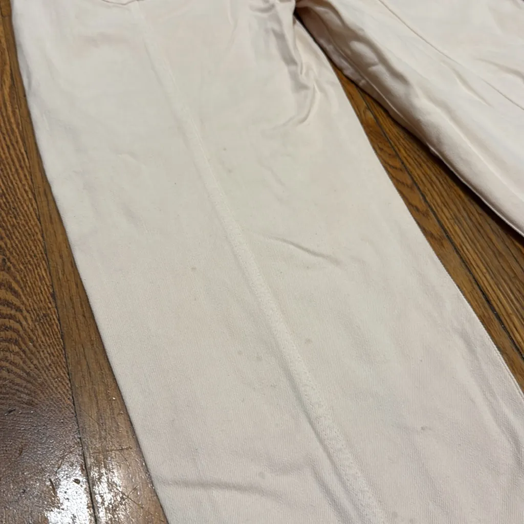 Ulla Johnson waverly denim pant jeans belted oat cream colorway STAINS 4 cotton - Image 11