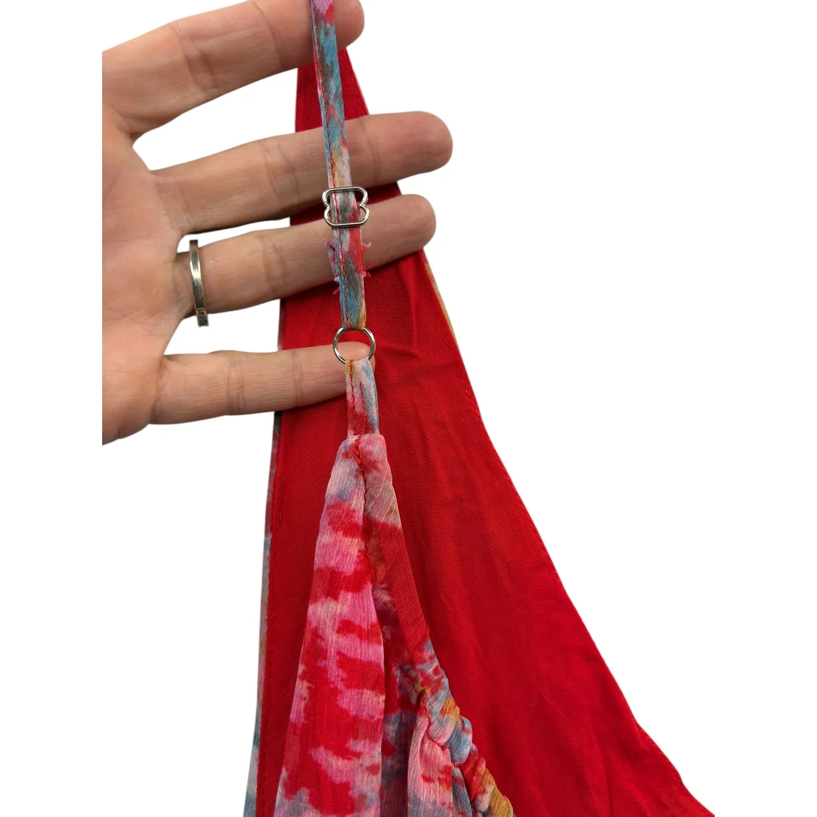 AEMI + CO Women's Violette Maxi‎ Dress Red Floral Boho Chic Beach Summer Large - Image 5