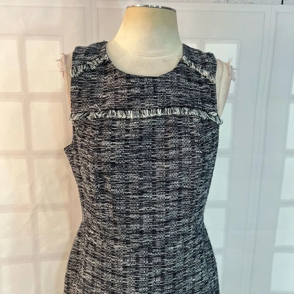 J crew navy sleeveless tweed sheath dress size 6 - Image 2