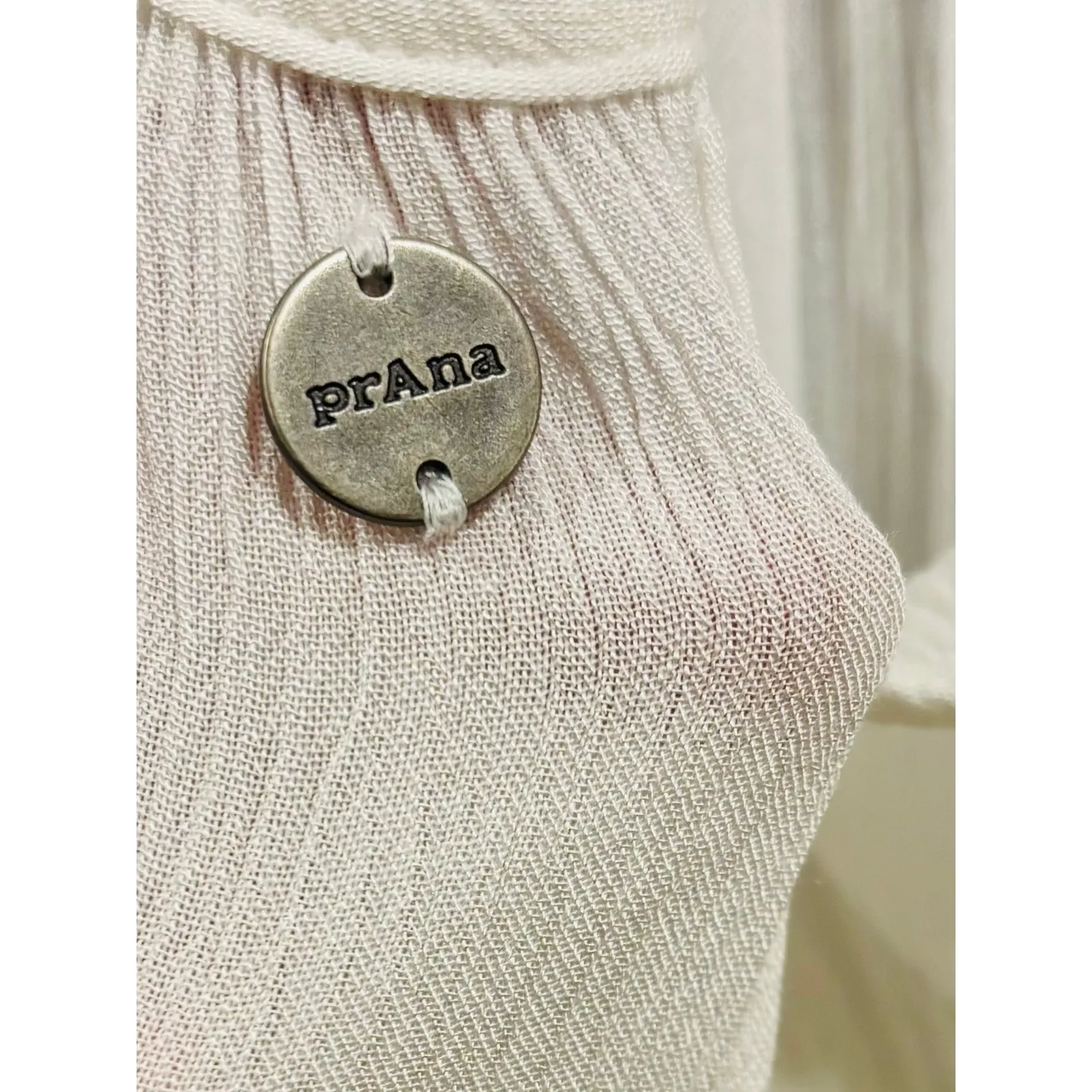 Prana Fernie White Tencel Modal Strappy Crisscross Wide Leg Jumpsuit, Medium - Image 9