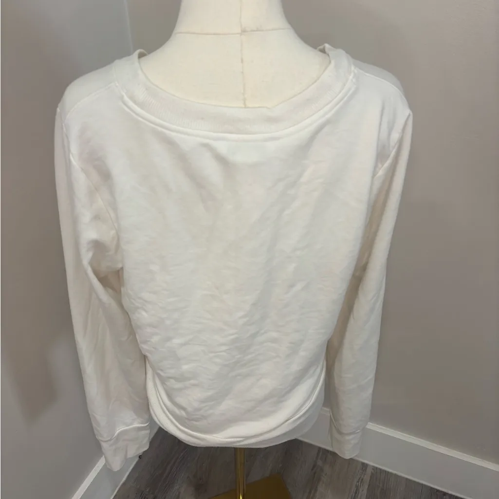 Athleta Cream V-Neck Long Sleeve Top - Image 4