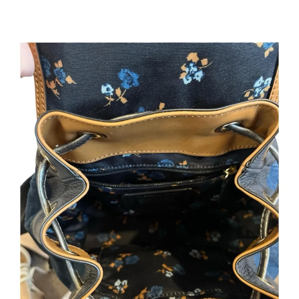 Coach Two-Tone Black and Blue Backpack - Like New - Image 3