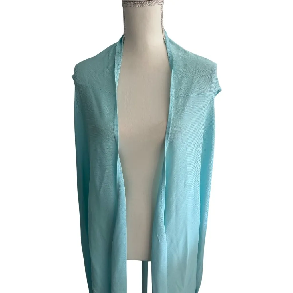 HERVE LEGER Light Blue Open Vest Sweater Size XS/Small - Image 4
