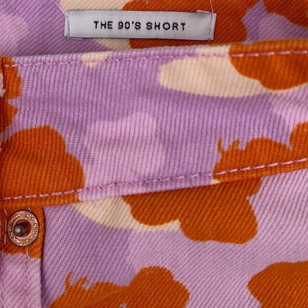 Zara The 90’s Short Poppy Flower Print High Rise Cut Off Denim Shorts NWT 8 - Image 3