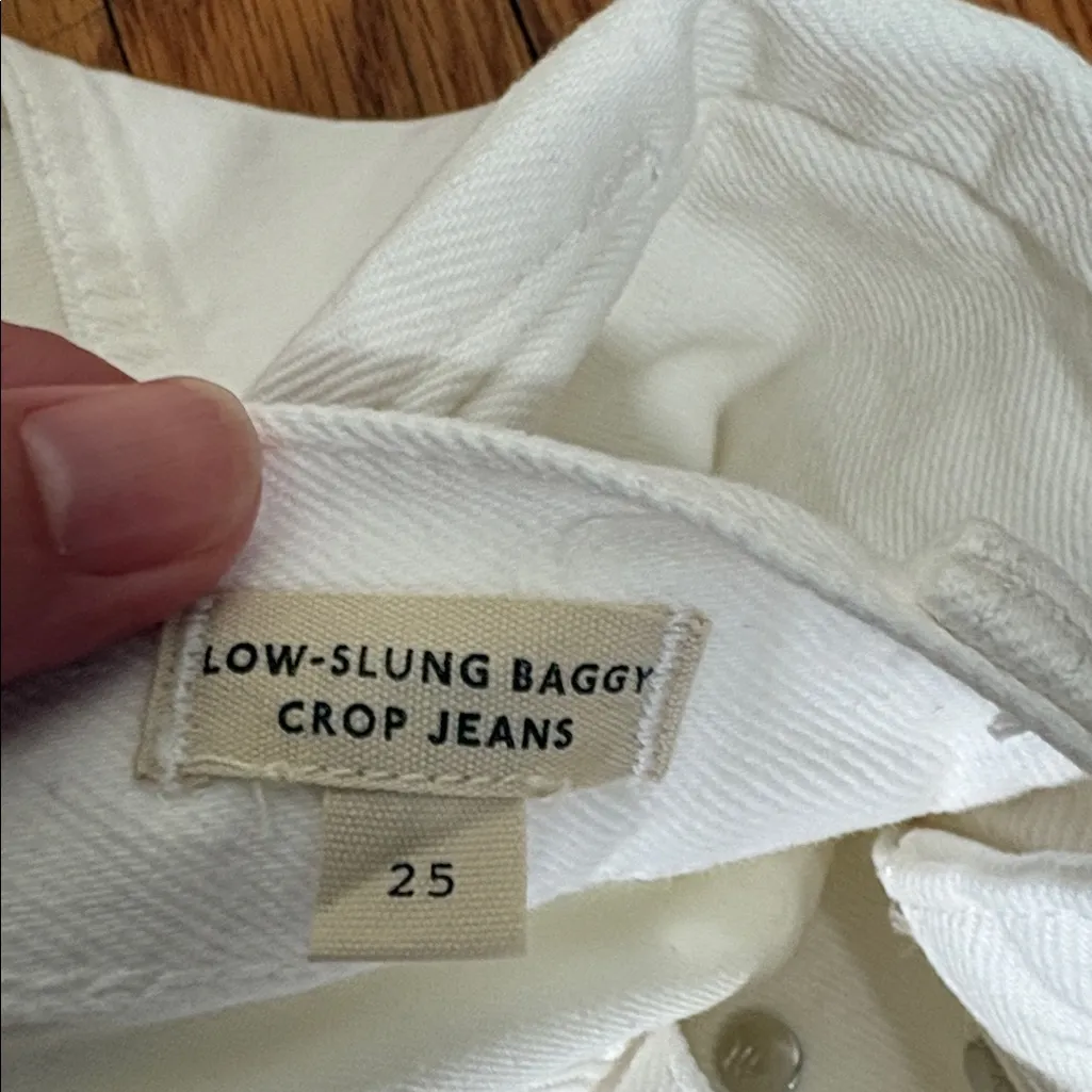 Madewell Low-Slung Baggy‎ Crop Pure White size 25 NWT - Image 9