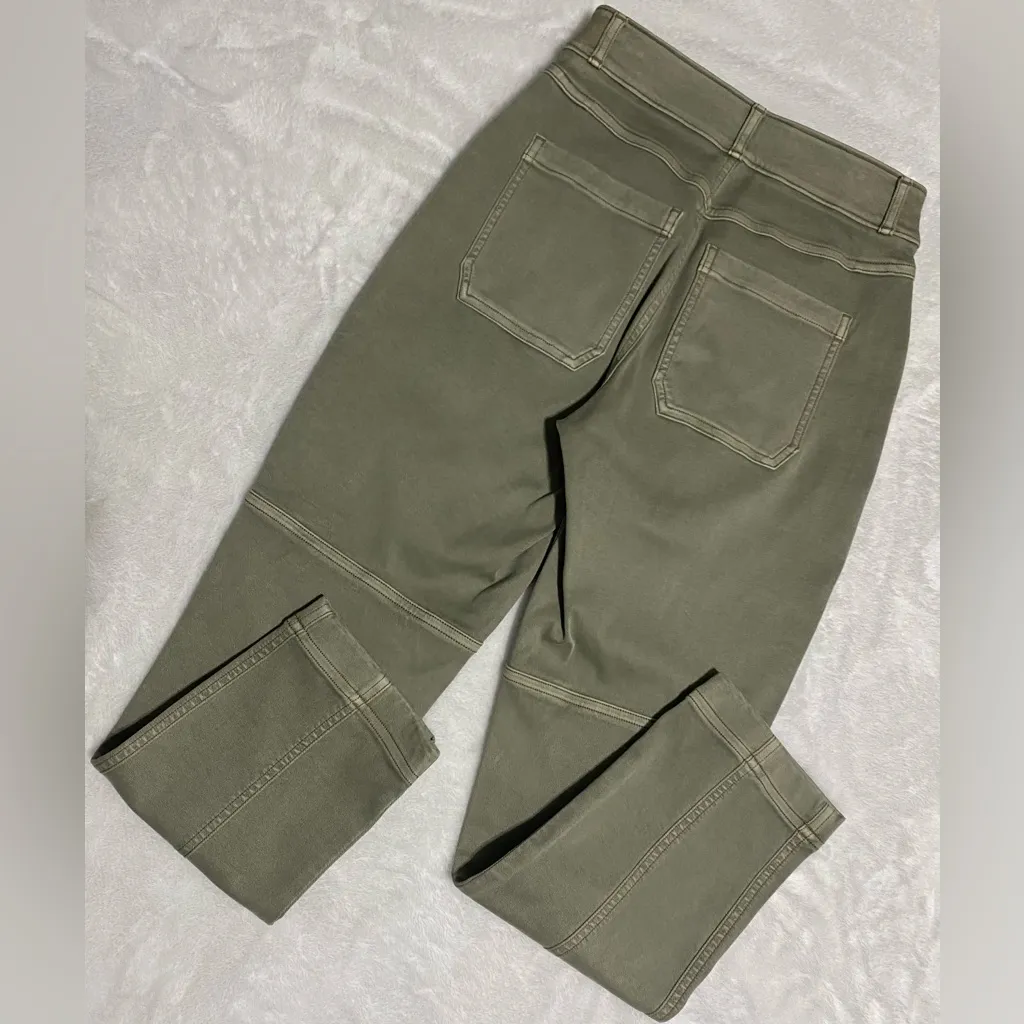 Spanx Stretch Twill Straight Leg Pants Olive Oil Green S Size XS - Image 5