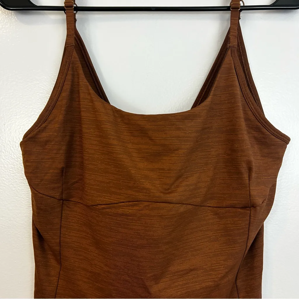 Outdoor Voices Sculpting Thong Bodysuit Heathered Brown Size XL - Image 3