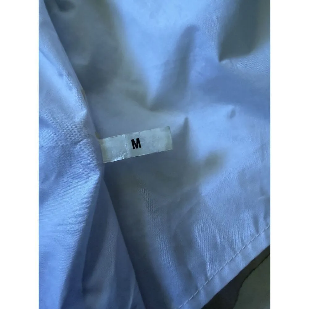 White Waterproof Parka Jacket Women M Lightweight Hood Gold Zip Snap Pockets White Size M - Image 7