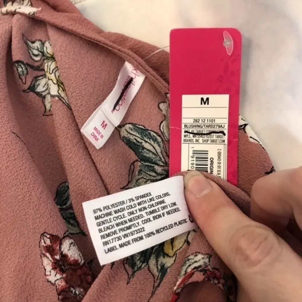 NWT Blush Rose Pink Floral Faux Wrap Midi Dress - Image 5