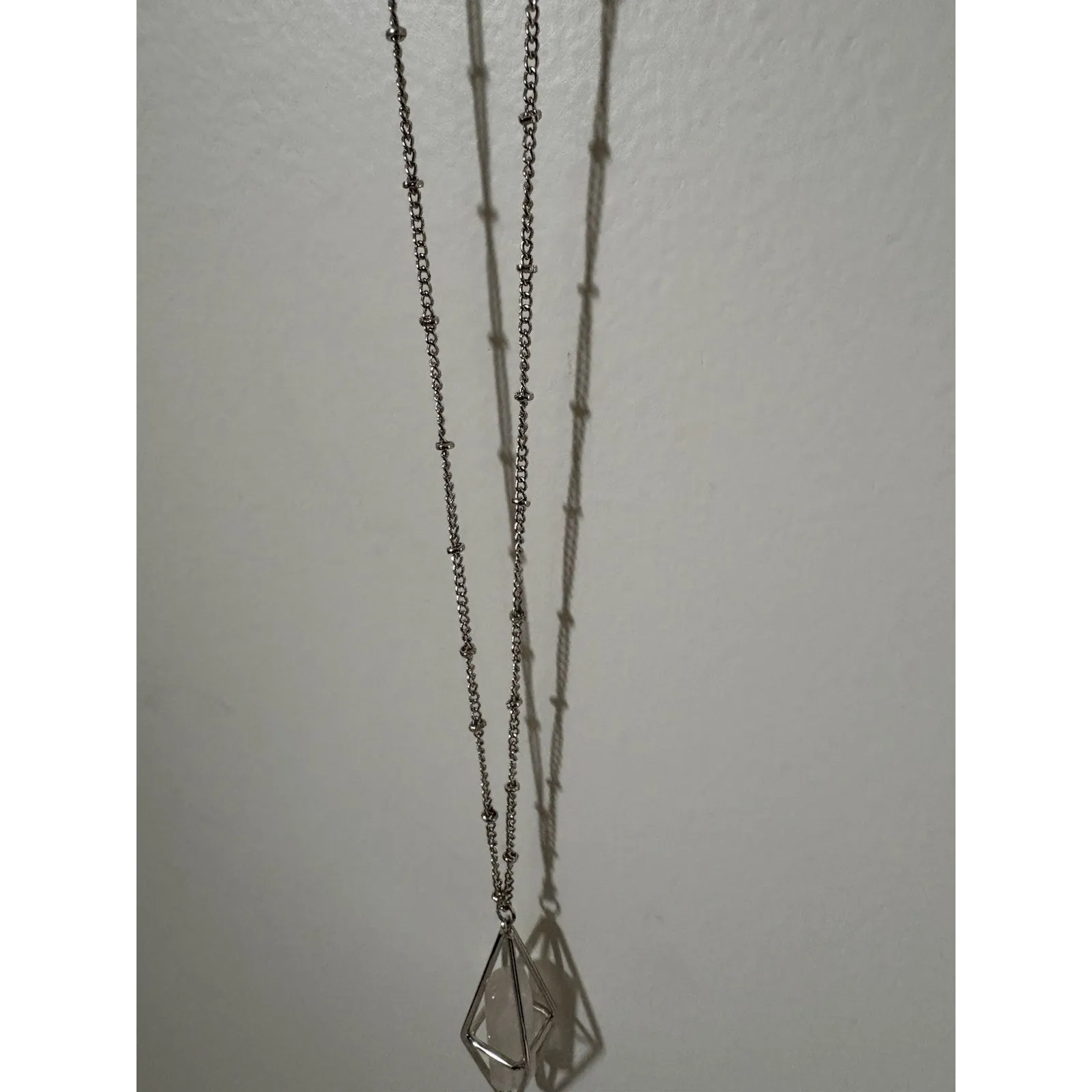 Maurices Silver Tone Phenacite Pendant Necklace 18" Adjustable Lobster Clasp NEW - Image 4