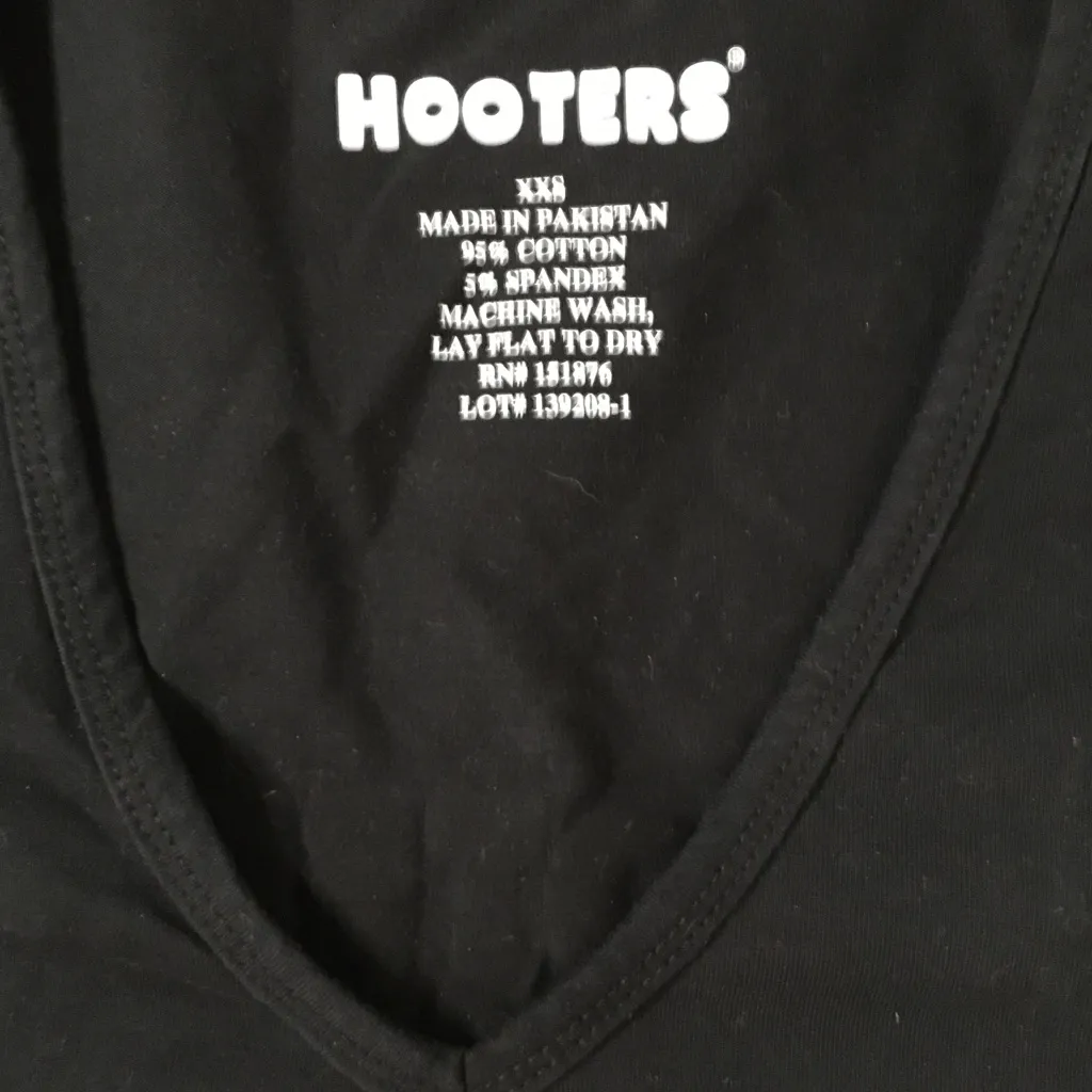 B26 #22 Hooters Girl Worn Super Sexy V-Neck T-shirt Stretchy Soft Size Xxs - Image 7