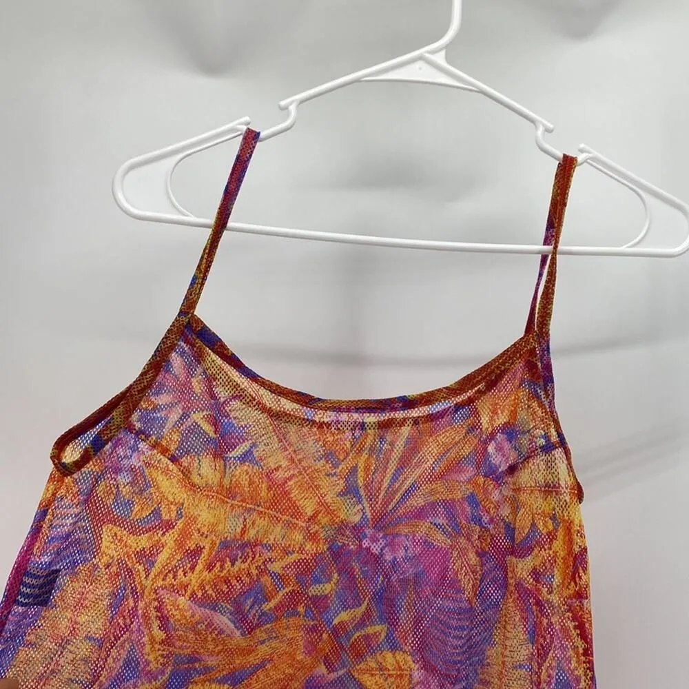 Vintage Solar sun through swimsuit cover up sheer orange pink Barbie 90s avant - Image 2