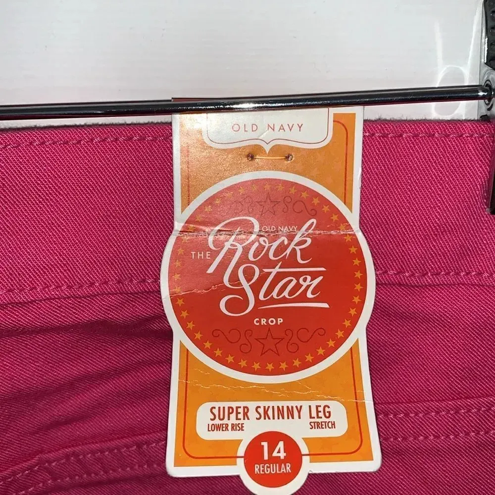 Old Navy Pink Rockstar Super Skinny Low Rise Jeans - Image 5
