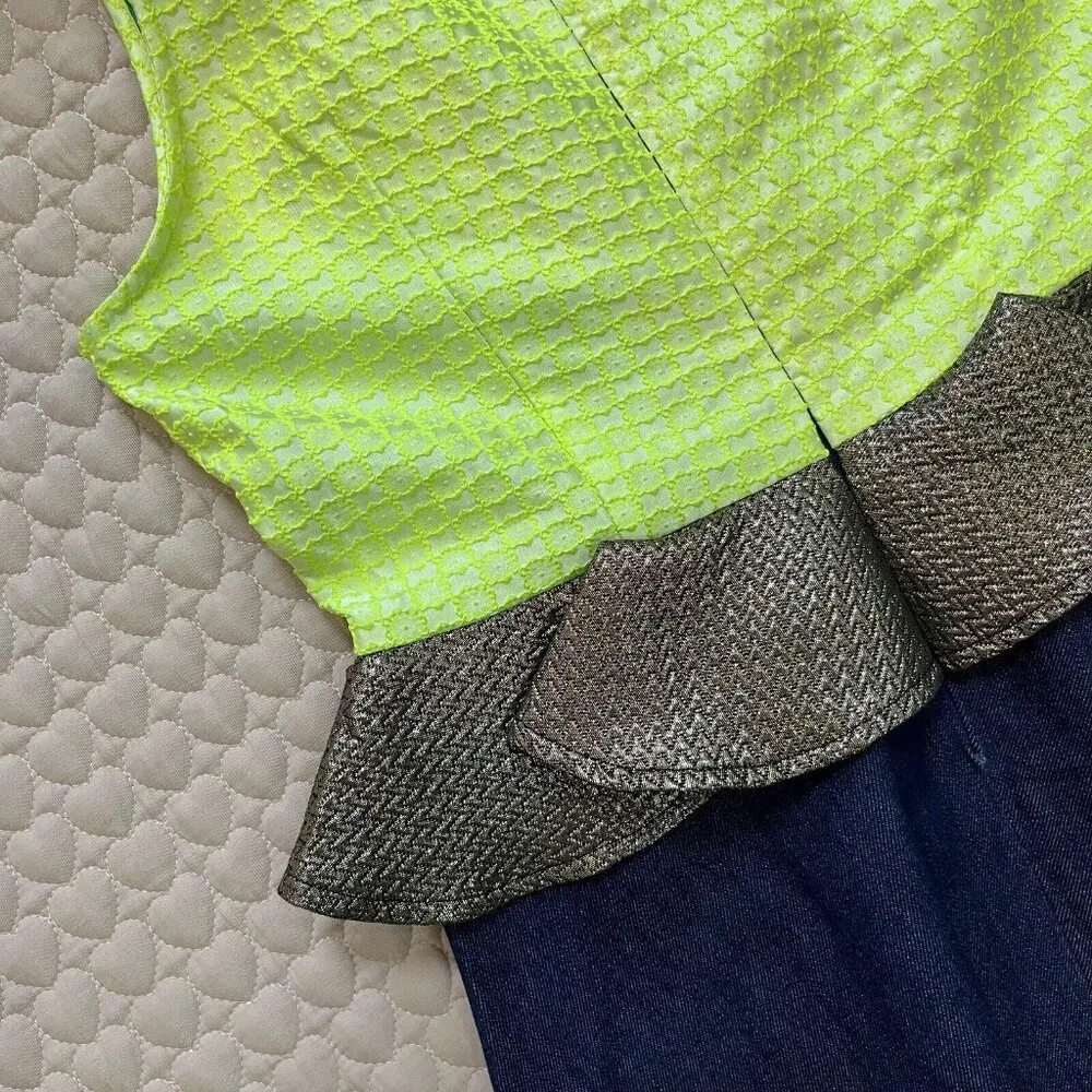 NWT Celia B Women's Denim Sleeveless Ruffle Dress Size S Knee length Blue - Image 10