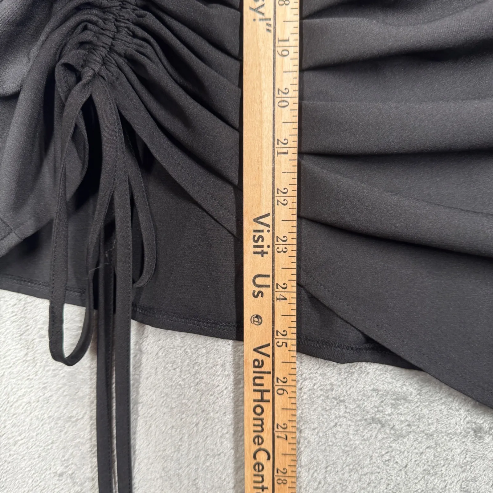 PrettyLittleThing Plus Black Ruched Asymmetric Top US 22‎ NWT Sleeveless Y2K - Image 10