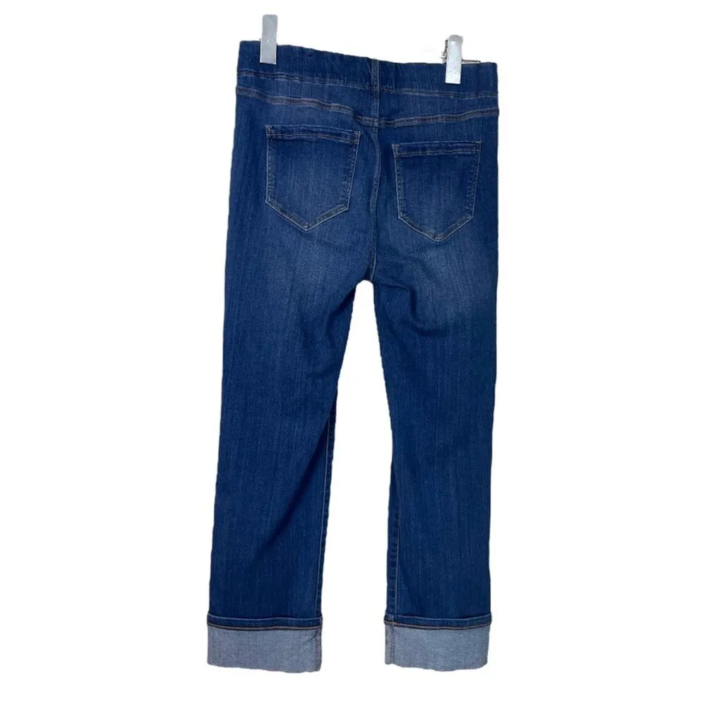 Liverpool Jeans The Crop High Rise Cuffed Pull On Medium Blue Denim Women’s 4/27 - Image 3