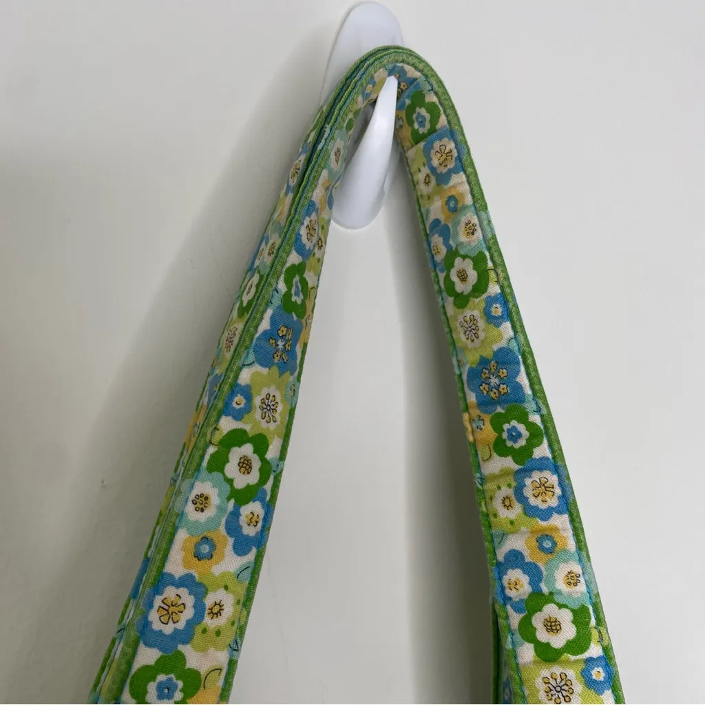 Vera Bradley Quilted Tote Bag Blues Greens Medium - Image 4