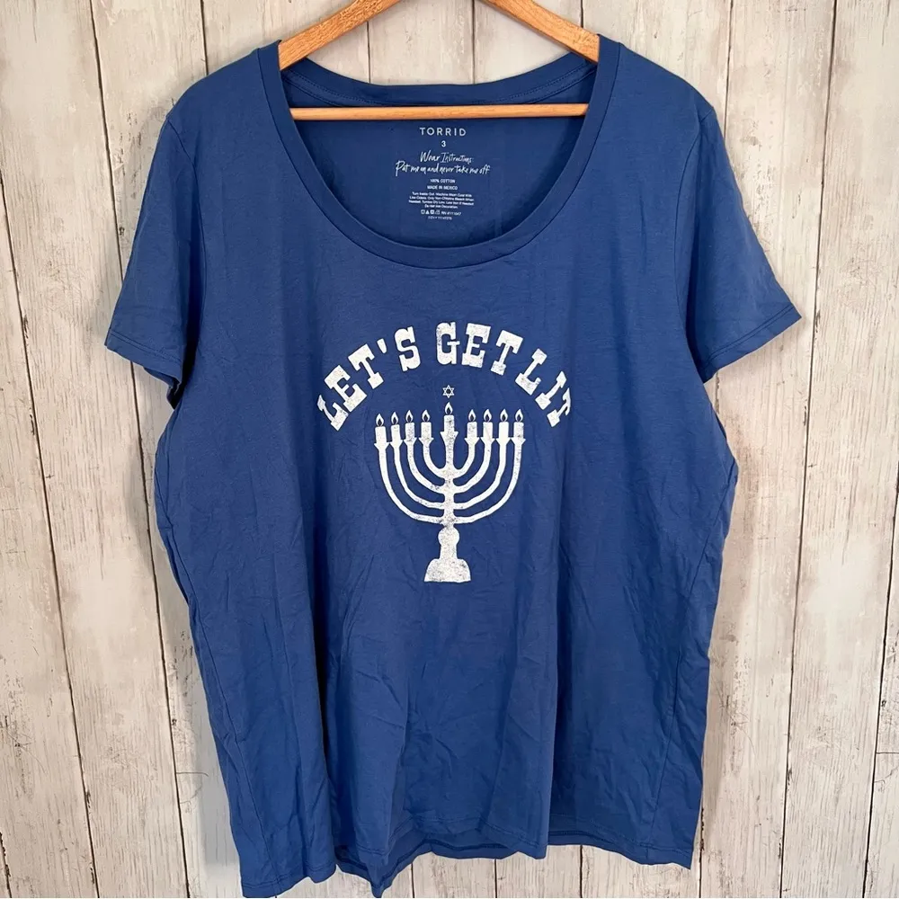 Torrid Hanukkah Tee Lets Get Lit - Image 2