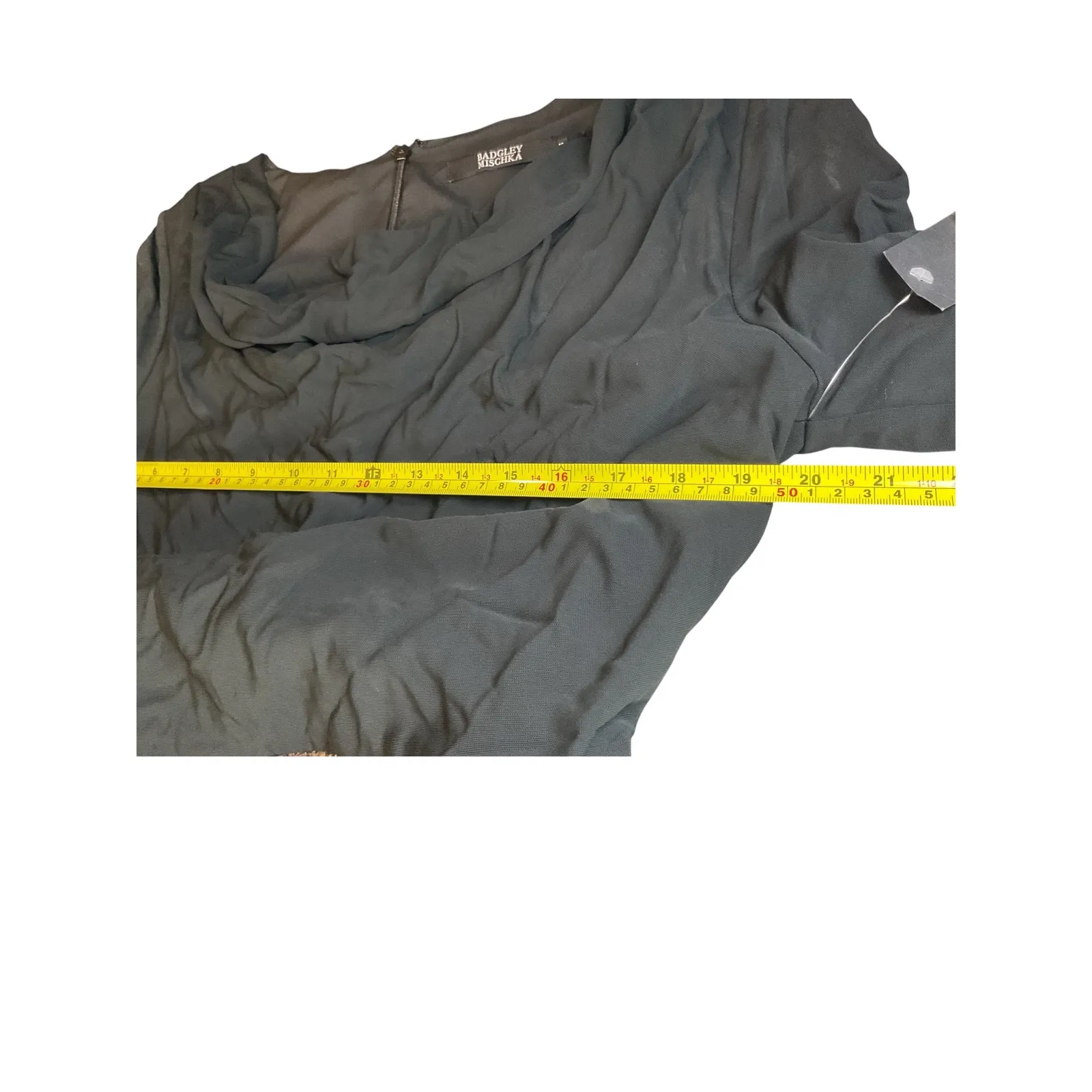 Badgley Mischka Women's Brown Tweed Skirt Suit Set‎ Cowl Neck Long Sleeve 12 - Image 6