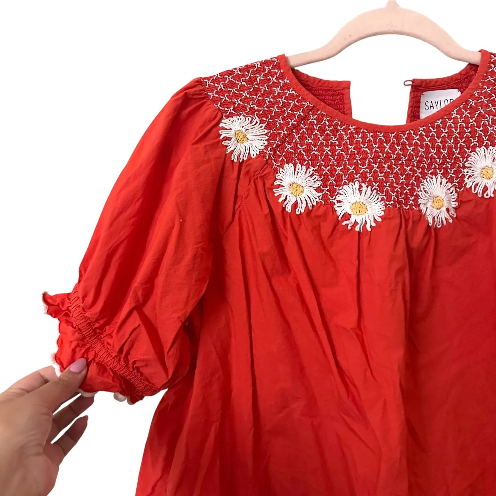 SAYLOR Zuzu‎ Daisy Floral Top Red Medium - Image 4