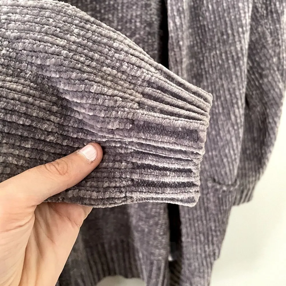 c'lisa gray cardigan comfortable soft sweater pockets velvety warm Size M - Image 4