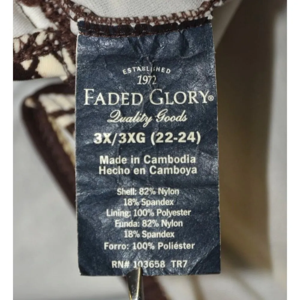 Faded Glory Brown Multi Animal Print Swimsuit Tankini Halter Style Plus Size 3X - Image 10