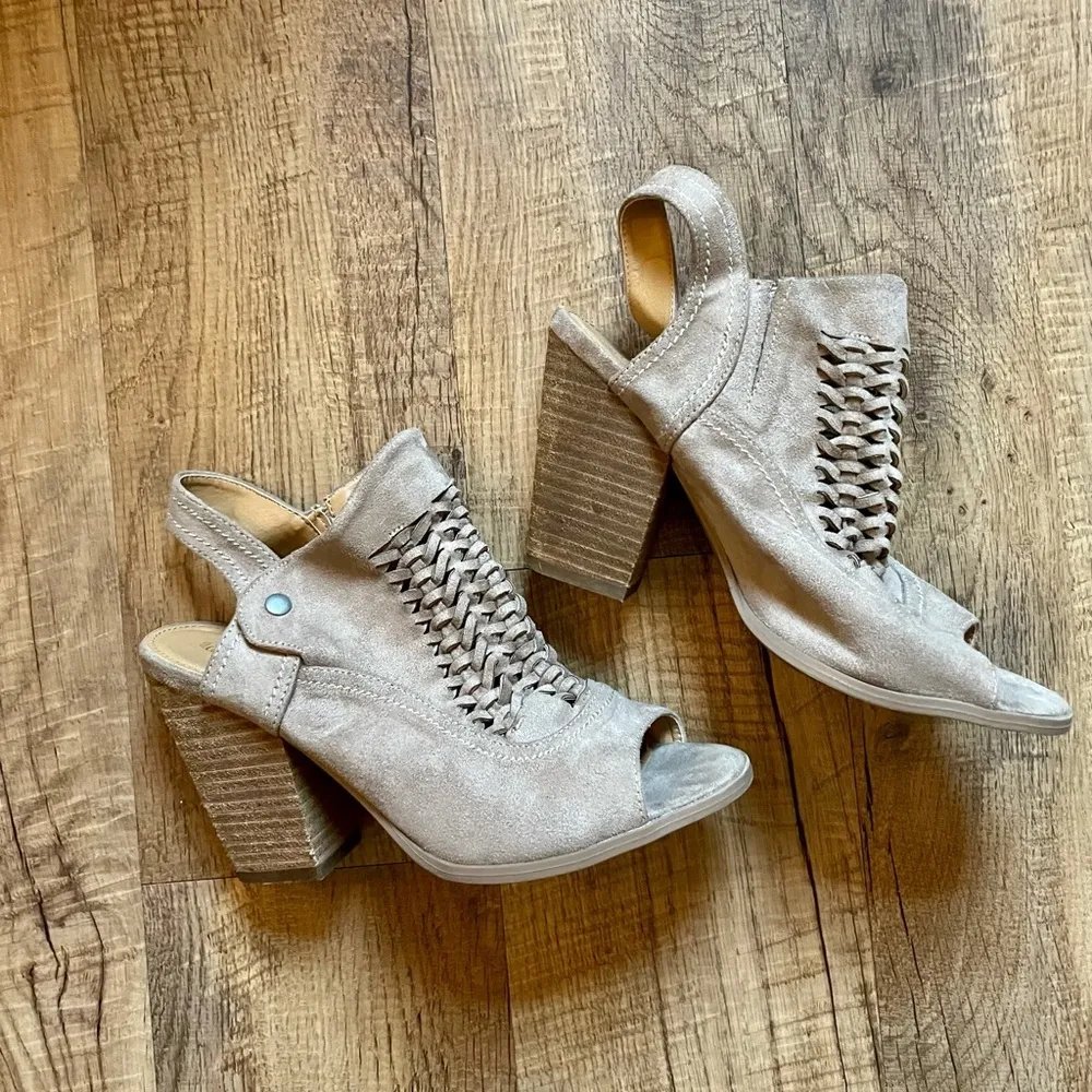 Altar’d State Tan Peep Toe Booties - Image 2