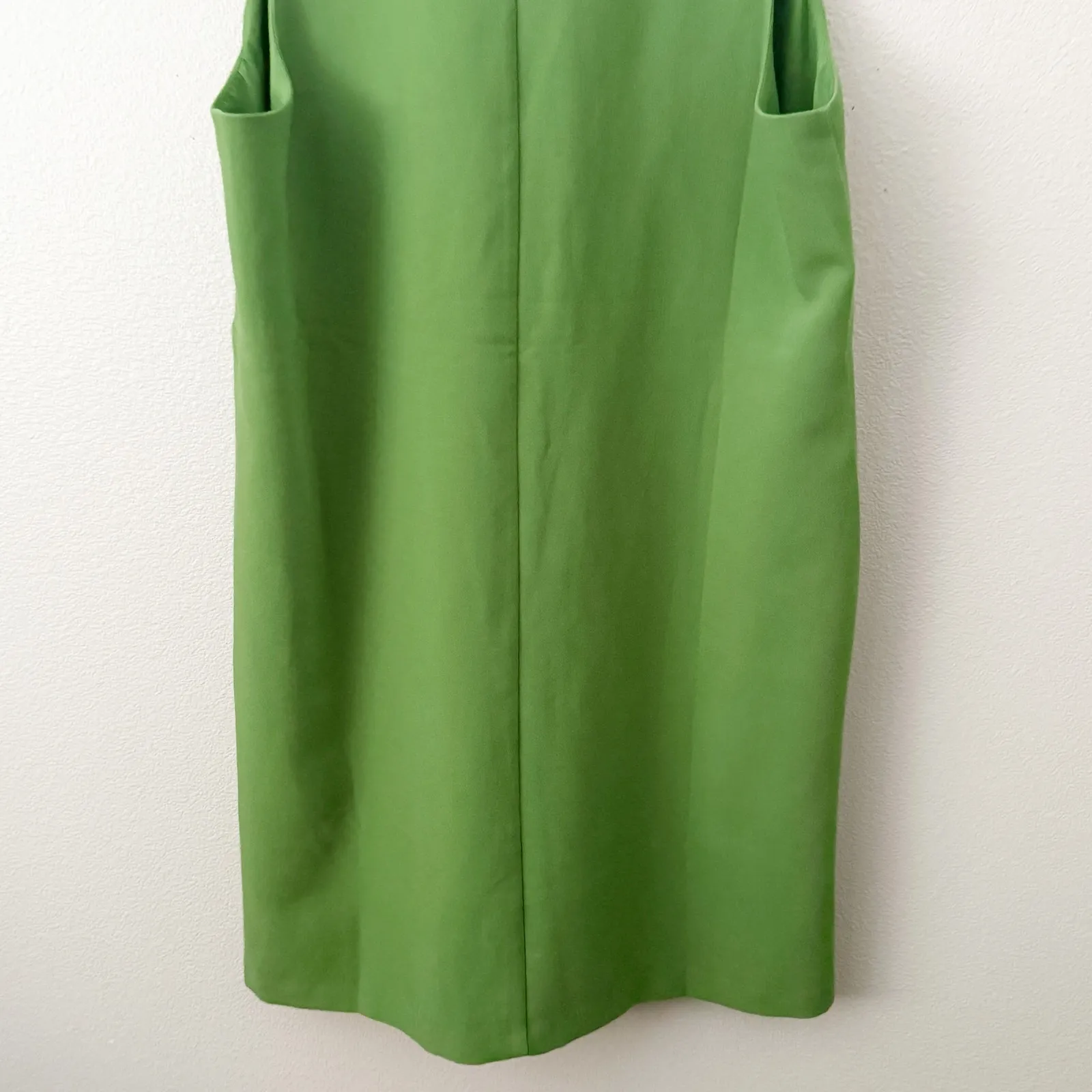 BANANA REPUBLIC | V-neck Mini Shift Dress Lined Short Jumper Green | Size 16 - Image 7