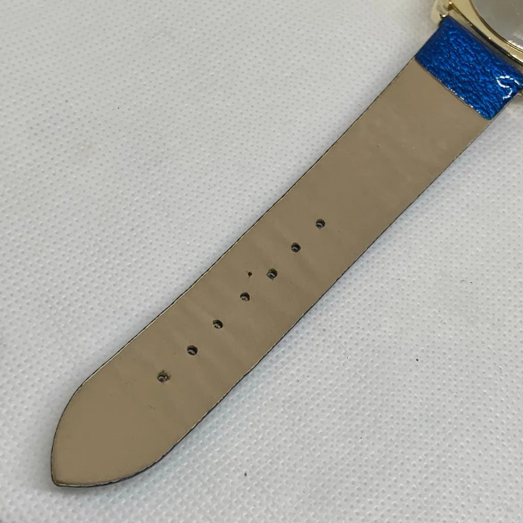 Gossip women gold tone case 41mm quartz analog blue leather band running - Image 8